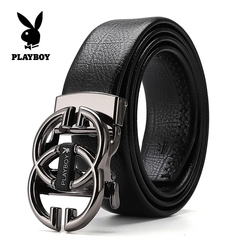 

Playboy Men's Leather Belt Youth Korean Style Trendy Unique Casual All-Match Automatic Buckle Business Pants Belt