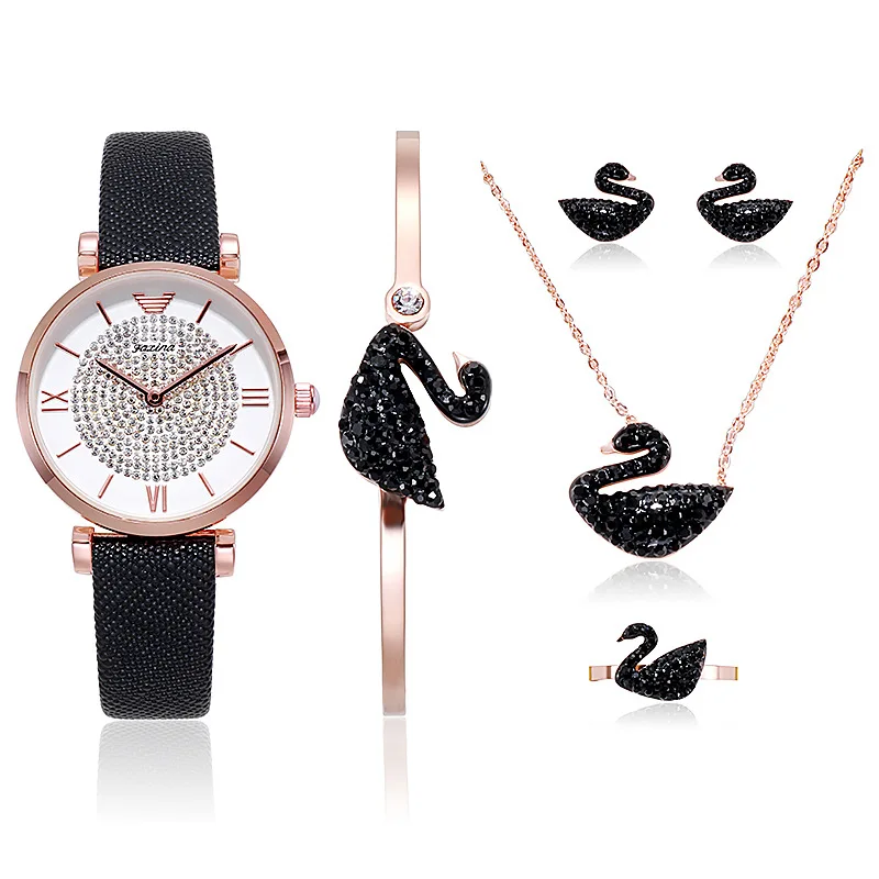 Gypsophila Watch Fashion All-match Swan Titanium Steel Suit Ladies Watch Gift Watch enlarge