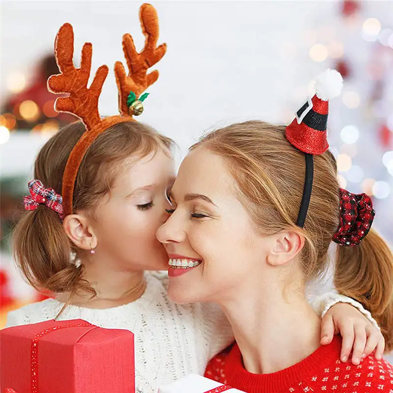 Balleenshiny-Diadema el&aacute;stica hecha a mano para beb&eacute;, 2 piezas, soporte para Coleta, tocado de Navidad, accesorios para el cabello para ni&ntilde;os-2