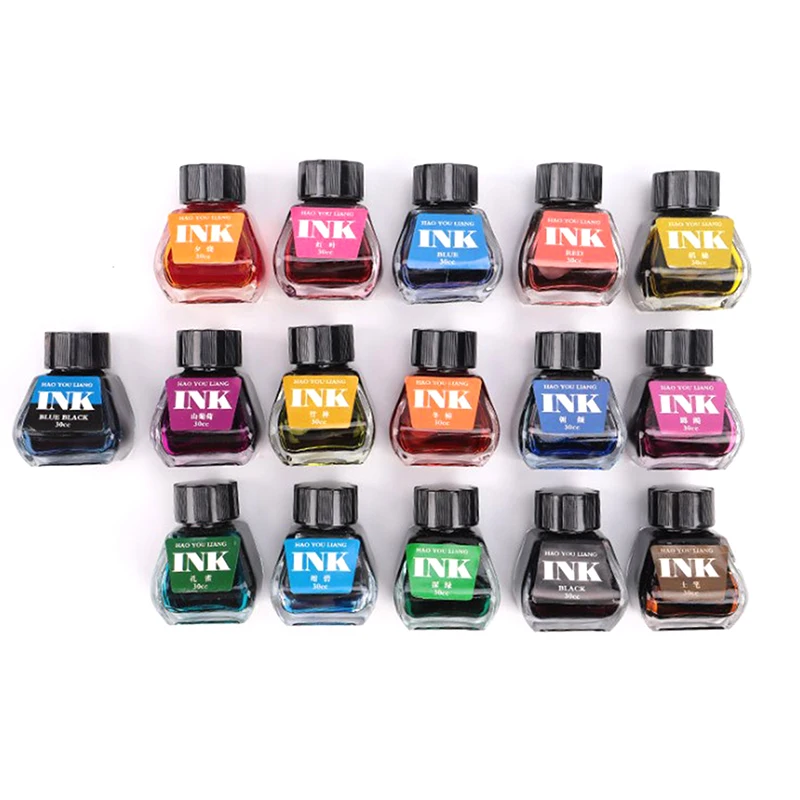 

30ml Glass Smooth Writing Fountain Pen Ink Refill School Student Stationery