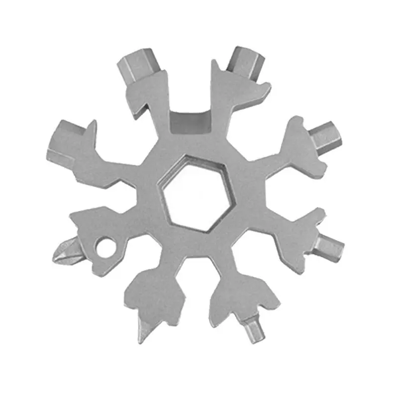 18-in-1 Snowflake Multi Pocket Tool Stainless Steel Wrench spanner hex wrench multifunction Camping outdoor products | Инструменты