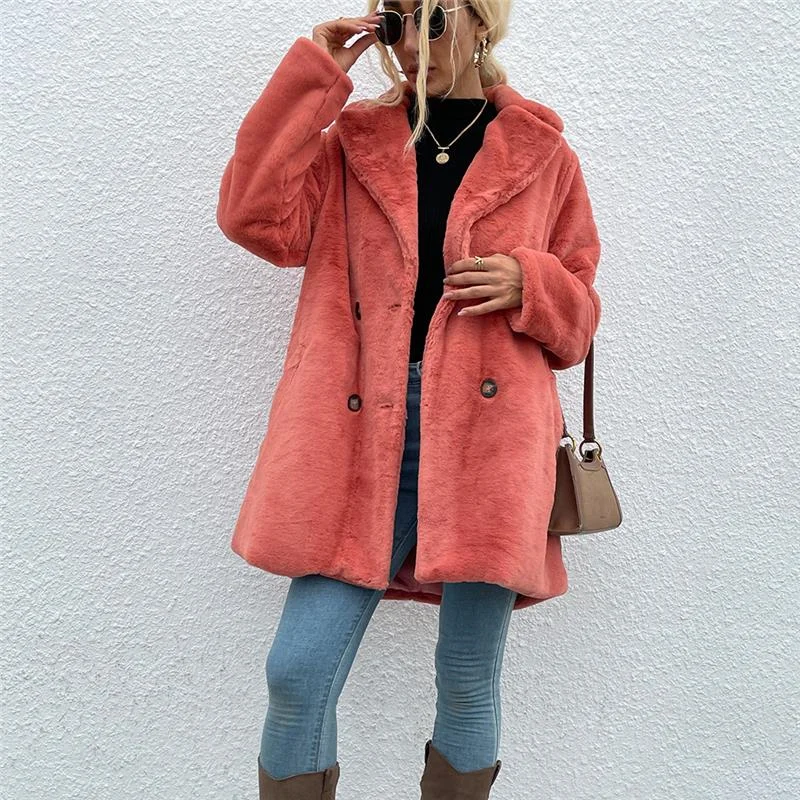 

Women Winter Elegant Coat Basic Women's Jacket Loose Laisure Parkas Stylish Long Coat Warm Simple Female Outerwear Tops