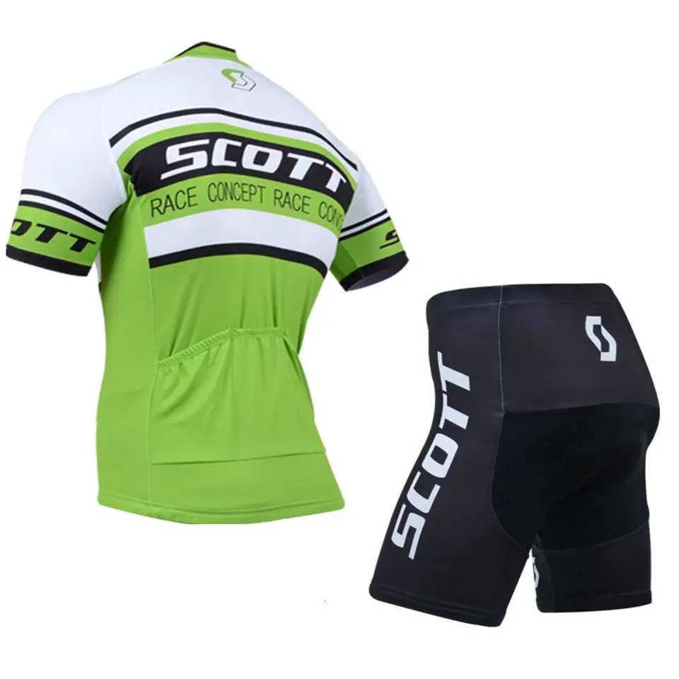 

Top Quality Bicycle Jersey set Scott Men's Cycling Jersey set MTB Road Bike Cycling Clothing with 9D Gel Padded Shorts