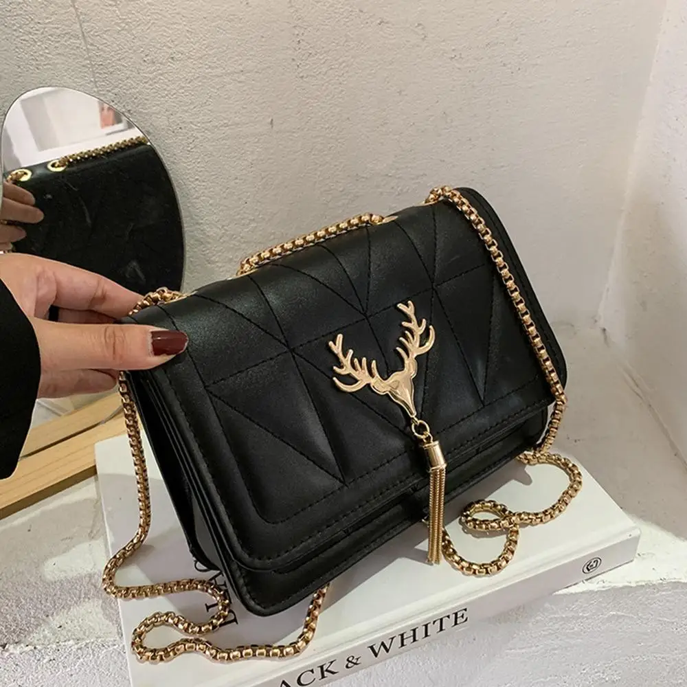 

Fashion Lattice Pattern Messenger Bag Women PU Leather Elegant Chain Shoulder Handbag Female Portable Crossbody Bag 2021 Hot