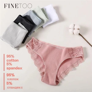 FINETOO Cotton Panty 3Pcs/lot Solid Women's Panties Comfort Underwear Skin-friendly Briefs Women Sex in Pakistan