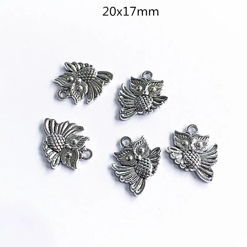 

10pcs /Lot 17x20mm Mini Owl Charms Tibetan Silver Color Pendant For Making Fit DIY Necklace Jewelry Handmade Accessories Crafts