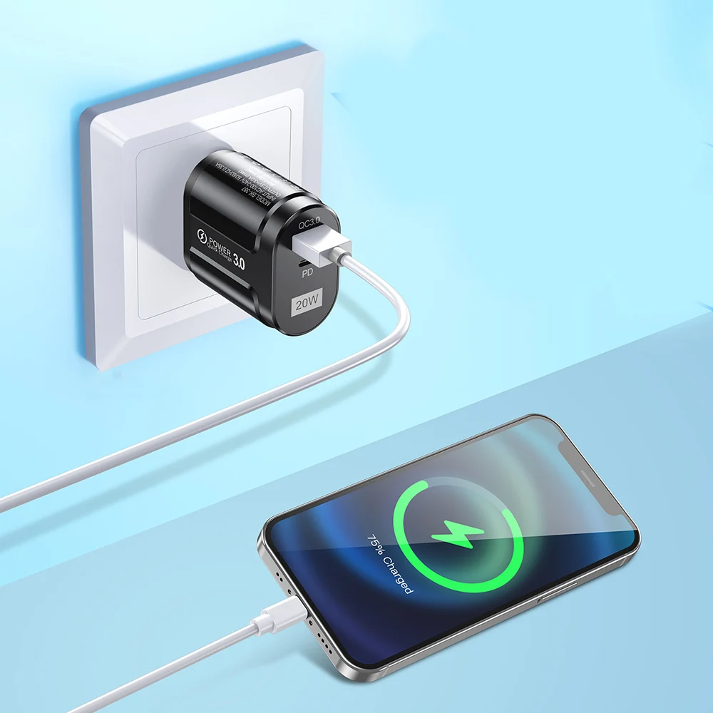 FLOVEME USB зарядное устройство PD 20 Вт 3A Быстрая зарядка 3 0 EU US вилка настенное быстрое