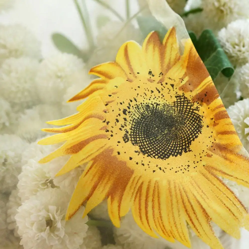 

Дышащая полупрозрачная Тюлевая занавеска с принтом подсолнуха, украшение для дома, балкона, 1 шт.