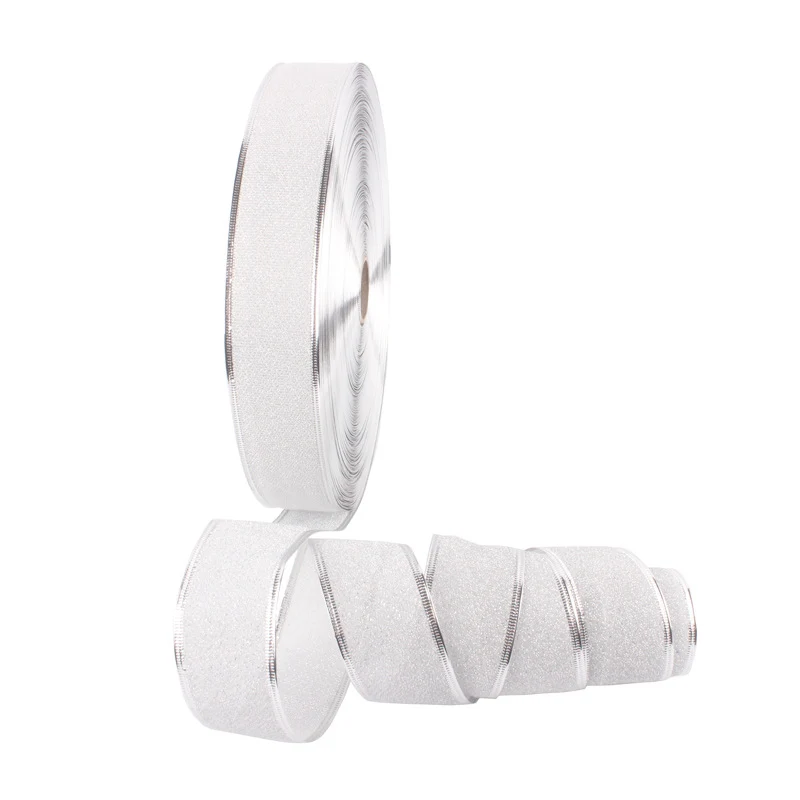 2 ярда ручной работы Серебристые Металлические блестящие ленты для рукоделия