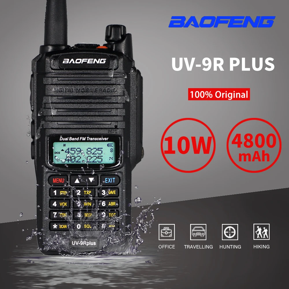 

Рация BAOFENG UV9R Plus, 5 км-10 км, 128 каналов, водонепроницаемая