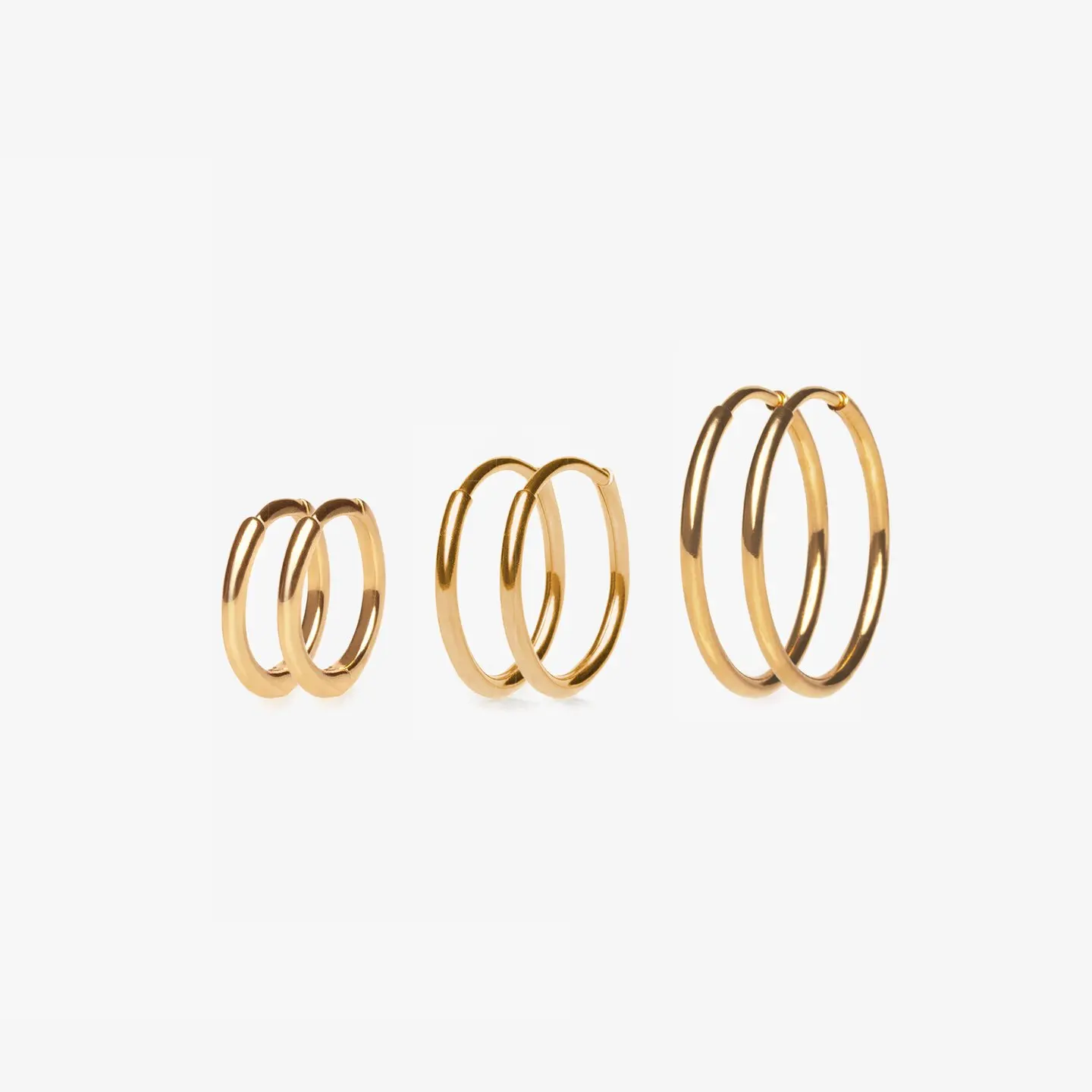 Aliexpress - 2020 New Minimalism Stainless Steel Woman Jewelry 14k Gold Plated Small Medium Large Size Loop Hoop Earrings for Women