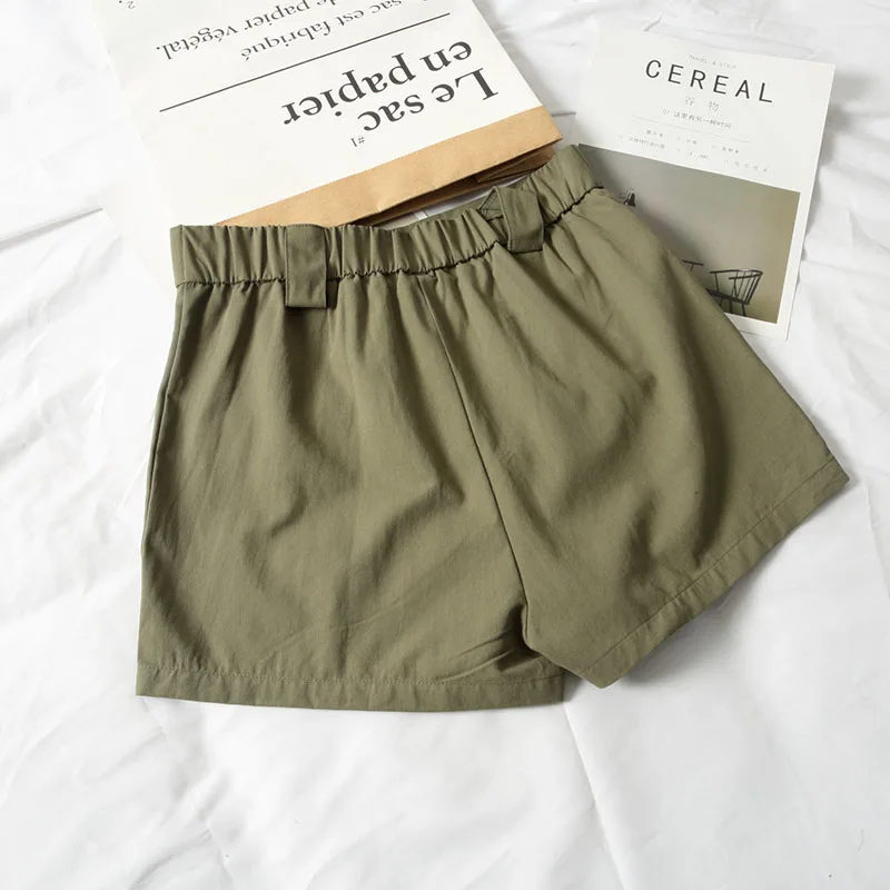 Шорты-карго женские с завышенной талией повседневные короткие штаны широкими