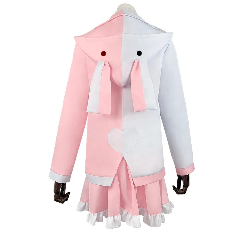 Danganronpa 2 Monomi Cosplay Costume Uniform Outfit Halloween and Wig |