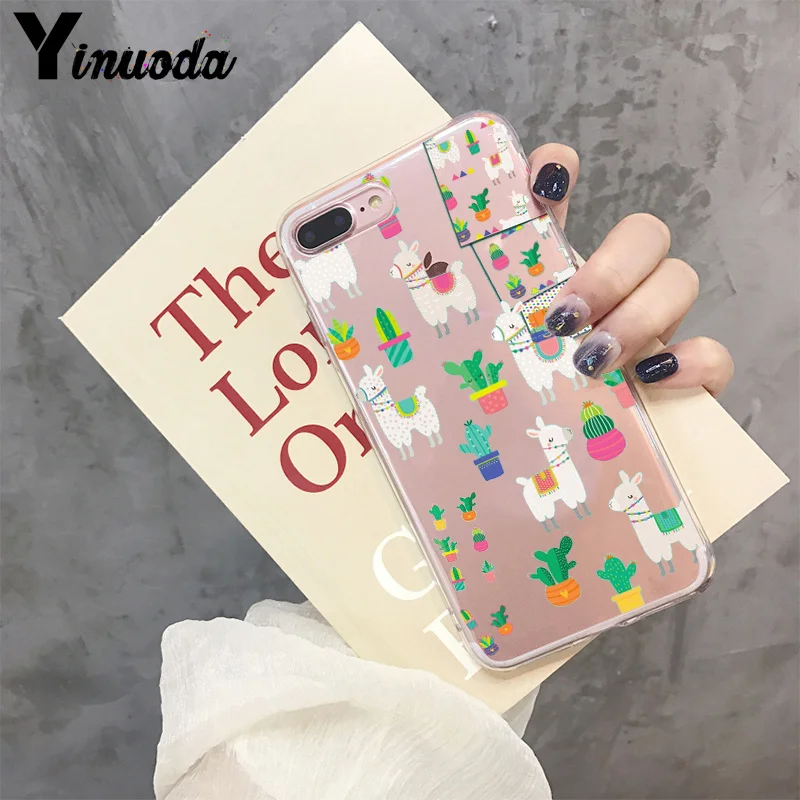 Yinuoda Kawaii милый лама Альпака животные мультфильм цветной чехол для телефона для Apple iPhone 8 7 6 6S Plus X XS max 5 5S SE XR чехол
