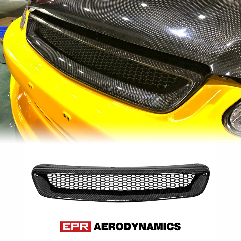 

Автомобильные аксессуары для Honda EK Civic 1996-1998 Type-R, передняя решетка из углеродного волокна, глянцевая сетка, комплект для тюнинга решетки бамп...