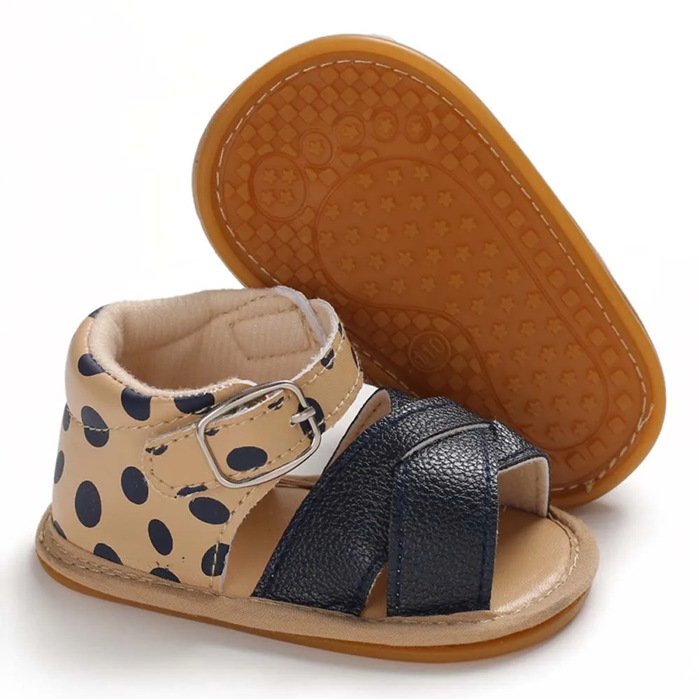 

Cute Baby Sandals Toddler Boys Girl First Walkers Kids School Summer Shoes Artificial PU Soft Sandals Anti-slip Children Shoes