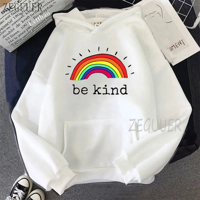 

Женские/мужские толстовки с капюшоном Be Kind, осенняя толстовка унисекс в стиле Харадзюку, топы оверсайз разных цветов в наличии, 2021