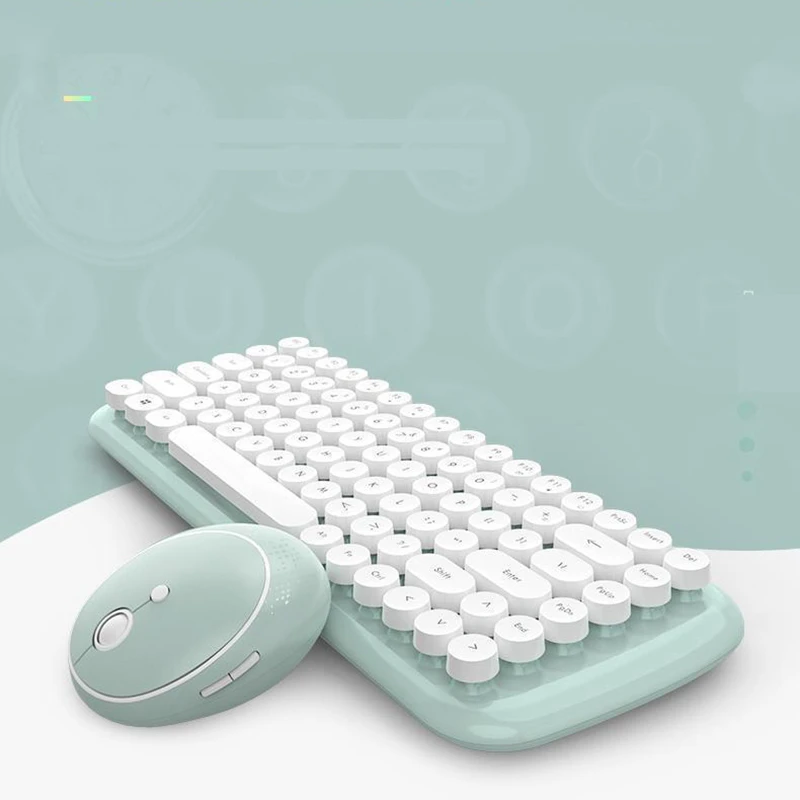 

Набор беспроводных клавиатур и мышей Jelly Comb для ноутбука, компьютера, настольного компьютера, симпатичная клавиатура, мышь, расческа, кругла...