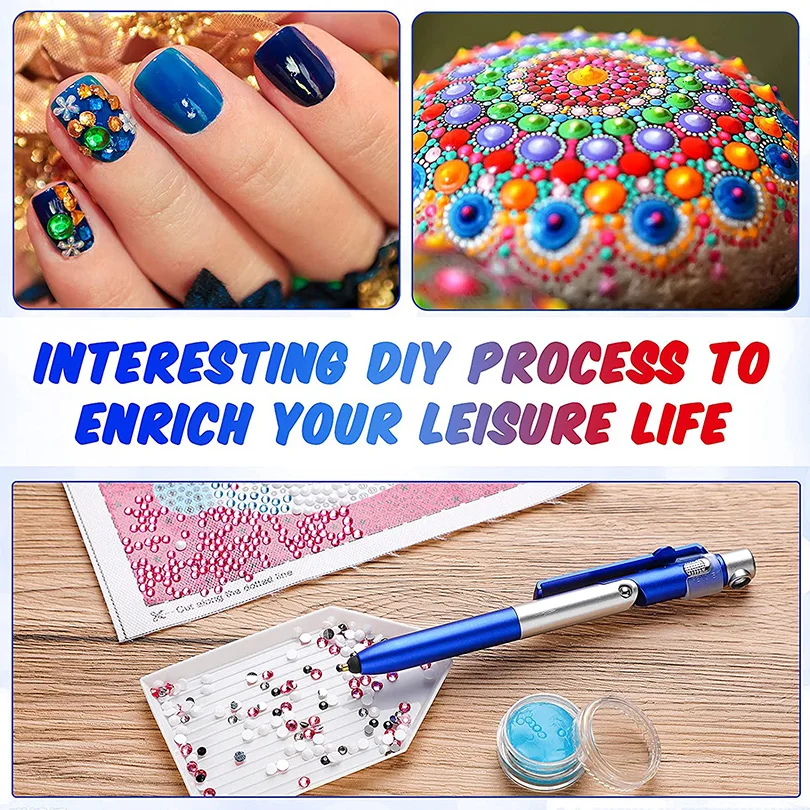 foldable mobile phone bracket diamond painting pen led lighting point drill pen for cross stitch diamonds embroidery accessories free global shipping