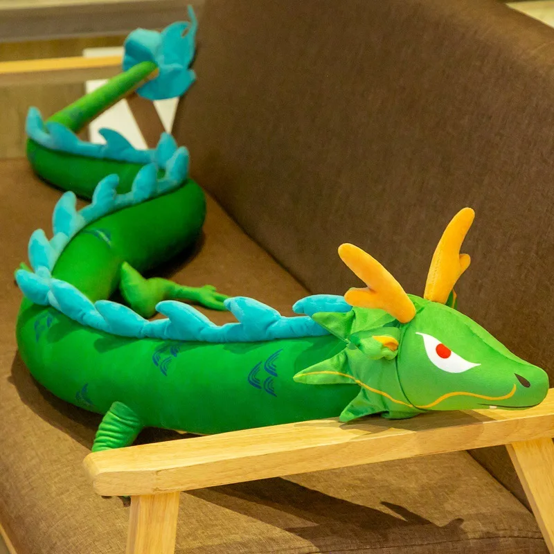 

220cm Lifelike Plush Dragon Stuffed Large Size Chinese Mythological Dragon Plushies Pillow Toys Kids Gift Home Decor