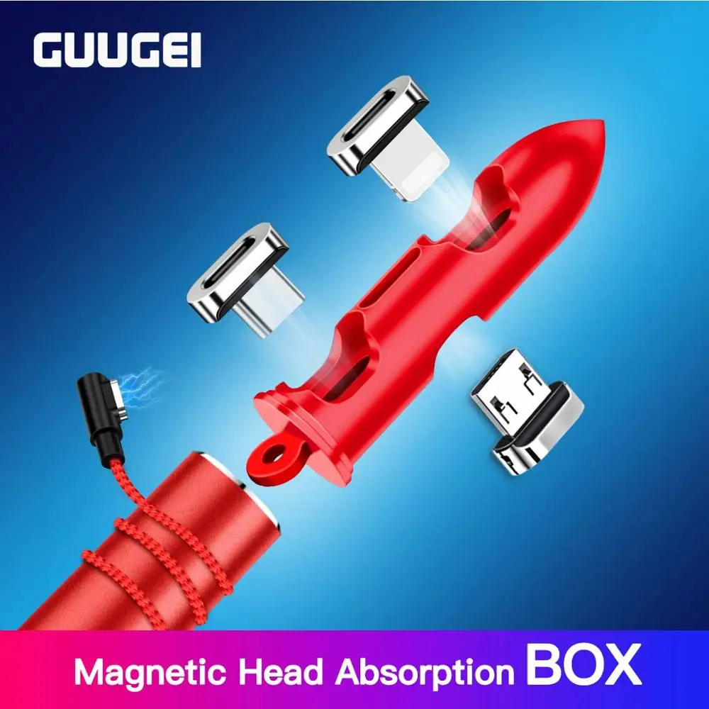 GUUGEI Магнитный кабель заглушки чехол Micro usb Тип C портативный ящик для хранения магнит разъем головка наконечники контейнер пулевые пробки чехол