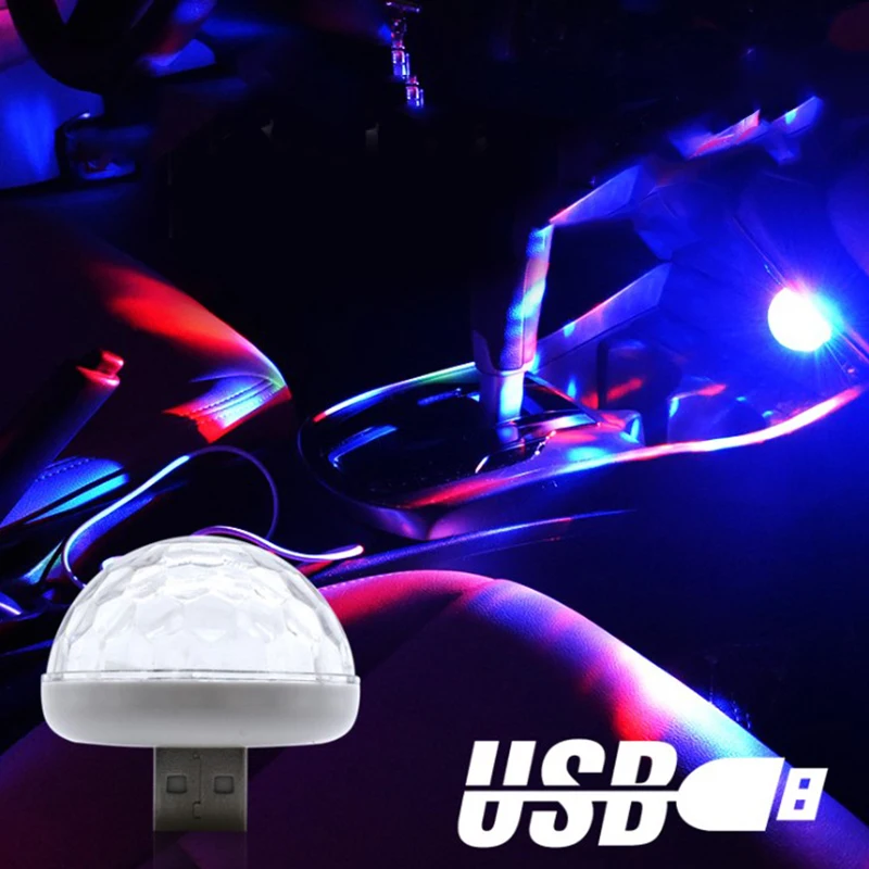 

Новинка 2021, разноцветный светодиодный USB-светильник для салона автомобиля, Набор для создания атмосферсветильник, неоновые цветные яркие л...