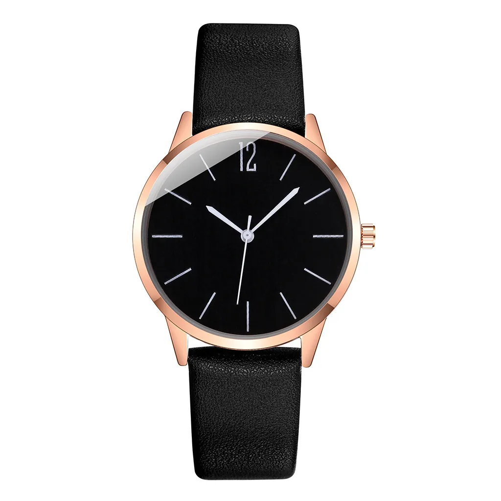 

2021 Women Black Watch Hot Sale Women Casual Quartz Leather Band Strap Watch Analog Wrist Watch Relogio Feminino часы женские