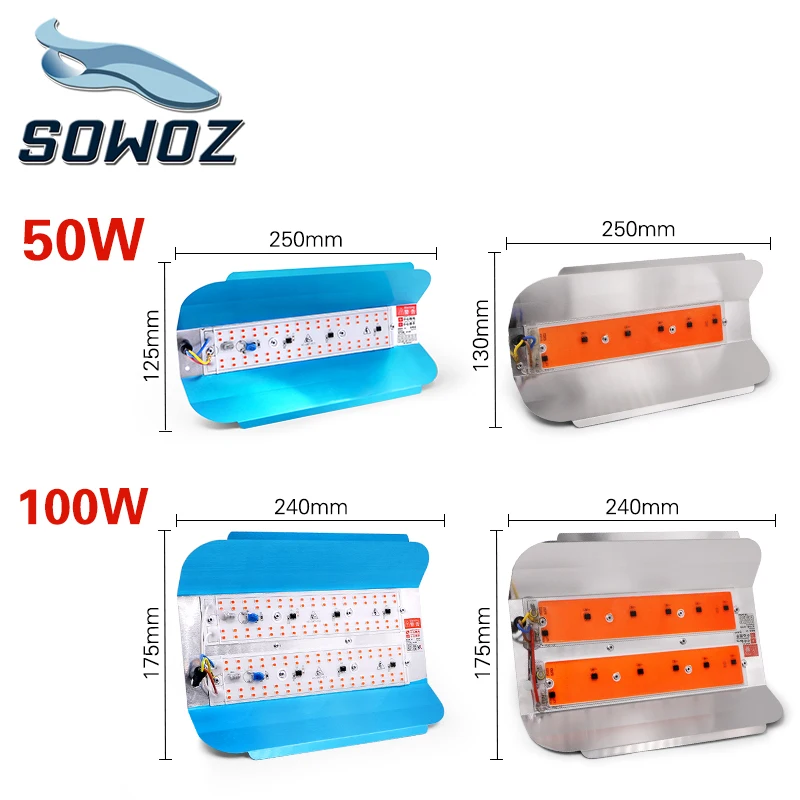 SOWOZ 50 Вт 100 Светодиодный светильник роста растений AC 220 В растительная теплица