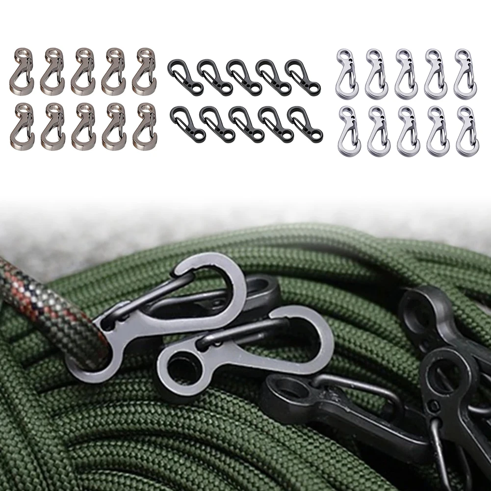 

10Pcs Carabiner Clip Aluminum Alloy Spring Snap Keychain Buckle Clip EDC Hanging Buckle For Camping Survival Hiking Backpacking