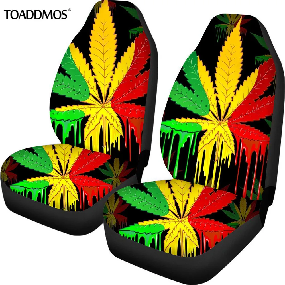 TOADDMOS JamaicaTropical листовой набор из 2 автомобильных чехлов для сидений Автомобильные аксессуары для интерьера защита от грязного сиденья