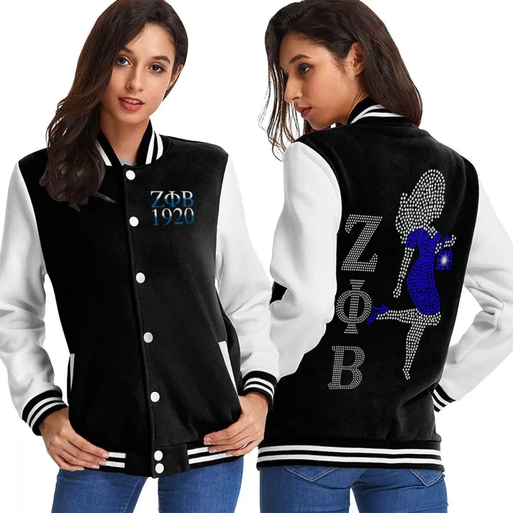 

Zeta Phi Beta Baseball Uniform Jacket Sport Coat for Women