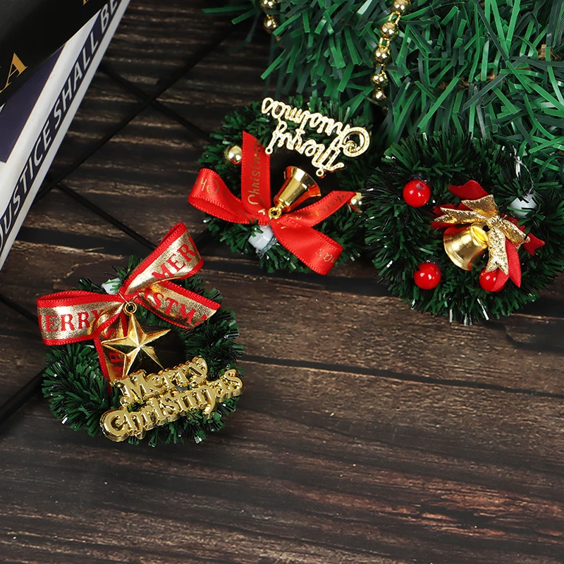 

1Pc 1:12 Dollhouse Miniature Mini Christmas Garland Wreath Model Dollhouse Decor Accessories Random Send