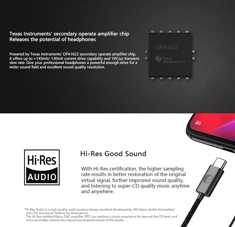 Meizu HIFI DAC усилитель для наушников PRO type-C до 3,5 мм аудио адаптер Cirrus& TI супер двухступенчатый усилитель без потерь