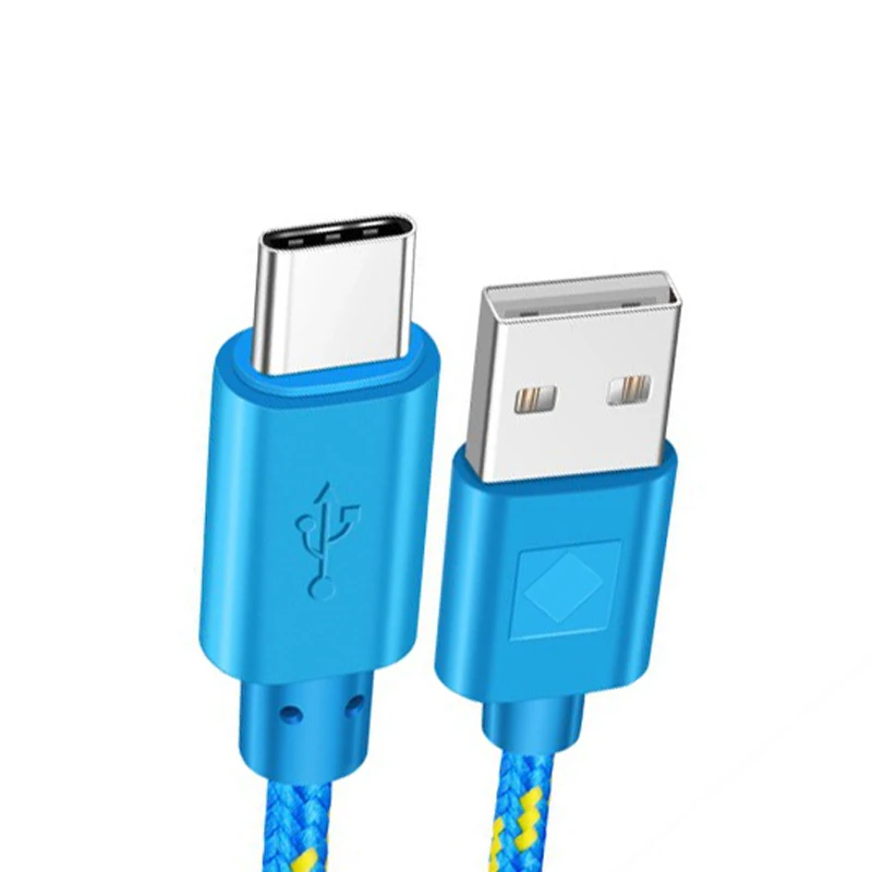 Кабель usb type C для быстрой зарядки 1 м 2 м 3 м зарядное устройство для huawei p9 p10 p20 mate 10 pro lite samsung S9 S10 Plus s8 Note 9 кабель для передачи данных - Цвет: Синий