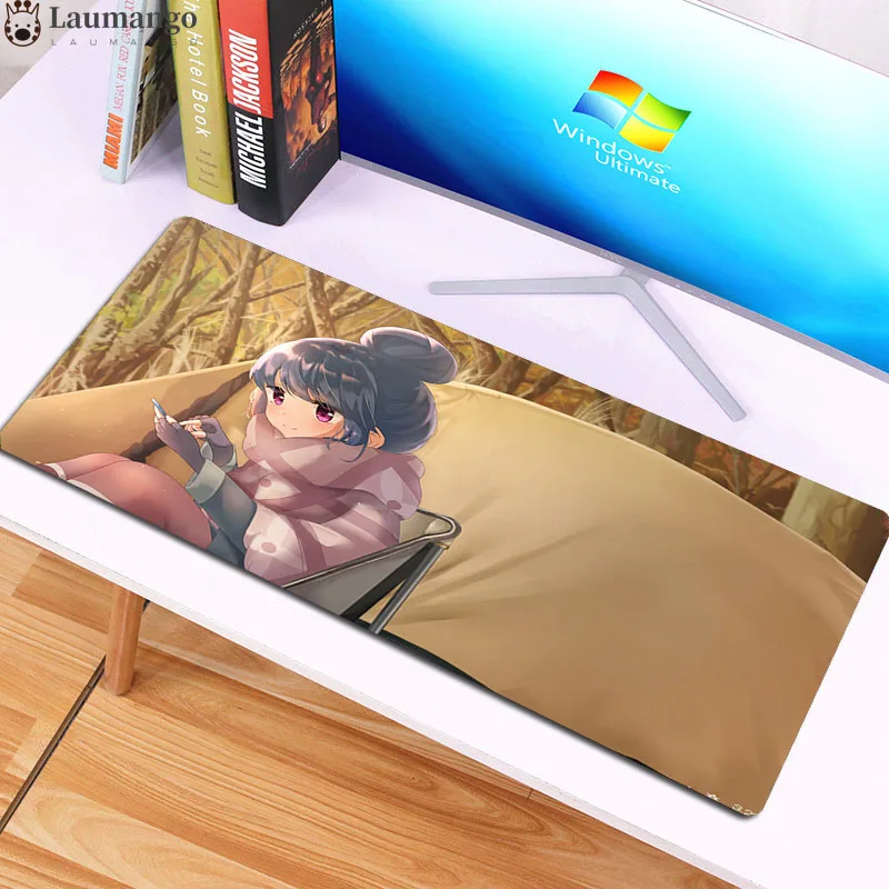 

Yuru camp Computer Mouse Pad Professional Carpet Thickness Speed Locking Edge Customized Pad Gamer Mouse Mat Big