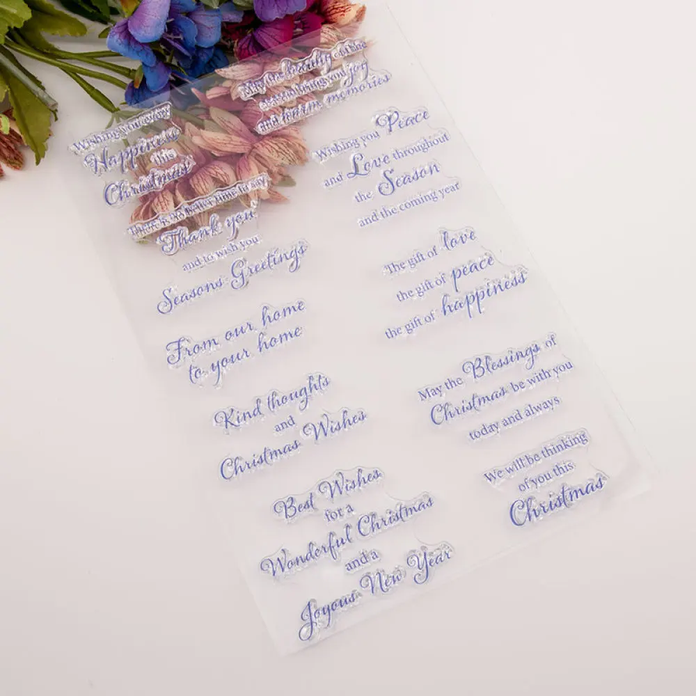 

14*20.5cm Wishing Words Transparent Silicone Rubber Clear Stamps for Scrapbooking/DIY Christmas Wedding Birthday Album