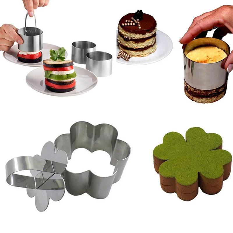 

Stainless Steel Pastry Slicer Cooking Ring Mould for Mousse Fluffy Pancakes Rice Salad Dessert Baking Baking Accessories Molds