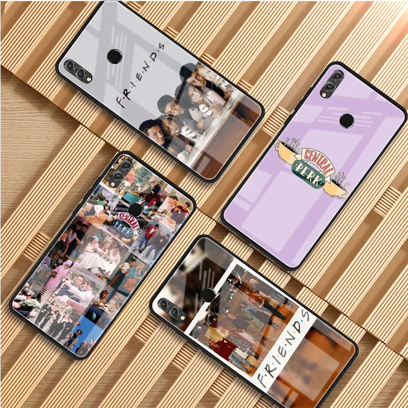 Друзья ТВ центральный кофе закаленное стекло чехол для телефона Huawei P40 P30 P20 Mate 40 30