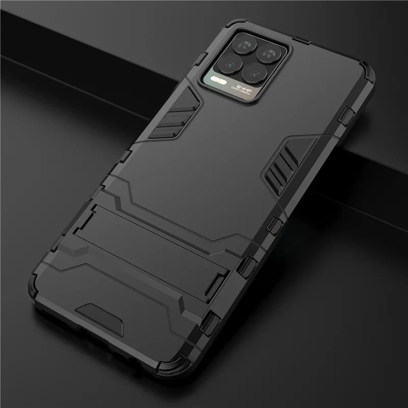 For Oppo Realme 8 Pro Case Cover Shockproof Bumper Robot Bracket KickStand Armor Back Cover Realme 8 Pro Phone Case Realme 8 Pro