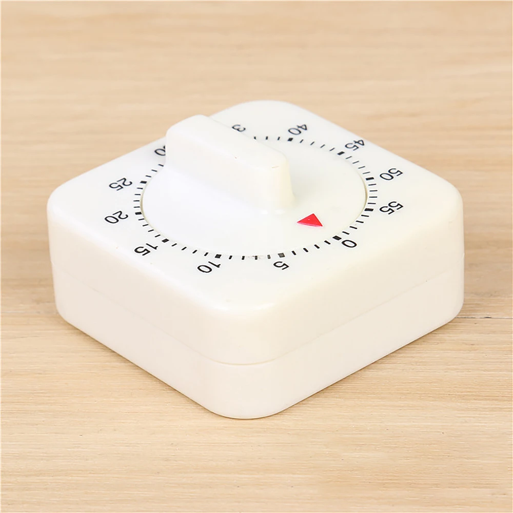 Кухонный таймер на 60 минут будильник с обратным отсчетом белый квадратный