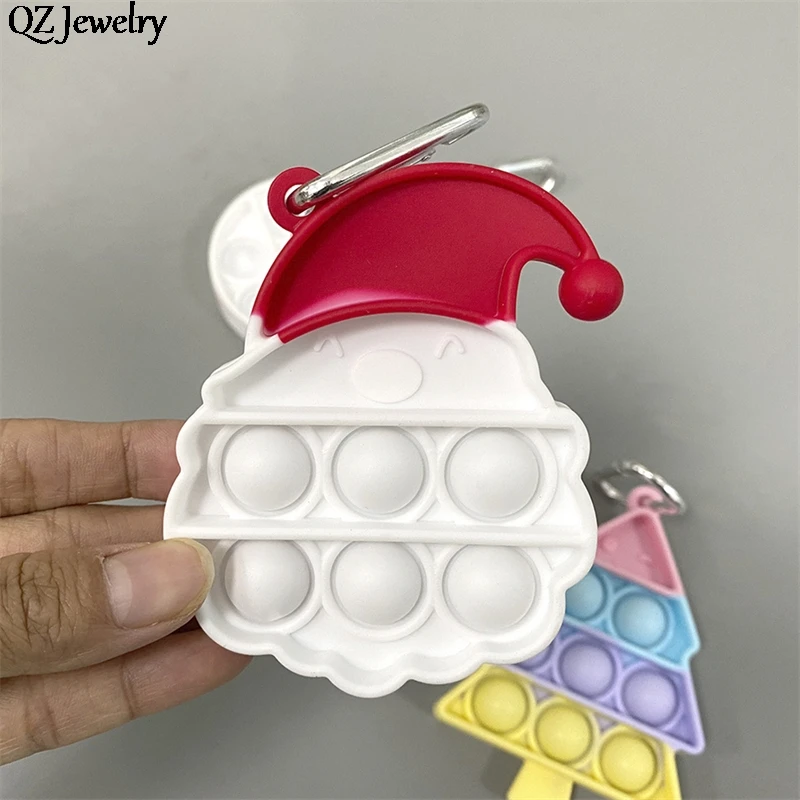 

Mini Push Bubble Keychain Sensory Toys Anti-stress Cartoon Unicorn Bear Keyring Pendant Key Chain Ring for Adults Kids Gifts