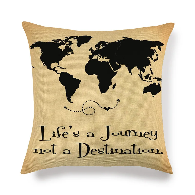 45x45 см карта мира Печатный чехол для подушки украшения спальни диван из