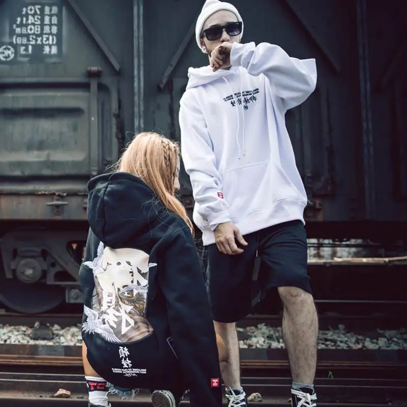 Китайский стиль хип-хоп оригинальная печать пара уличная толстовка мужская
