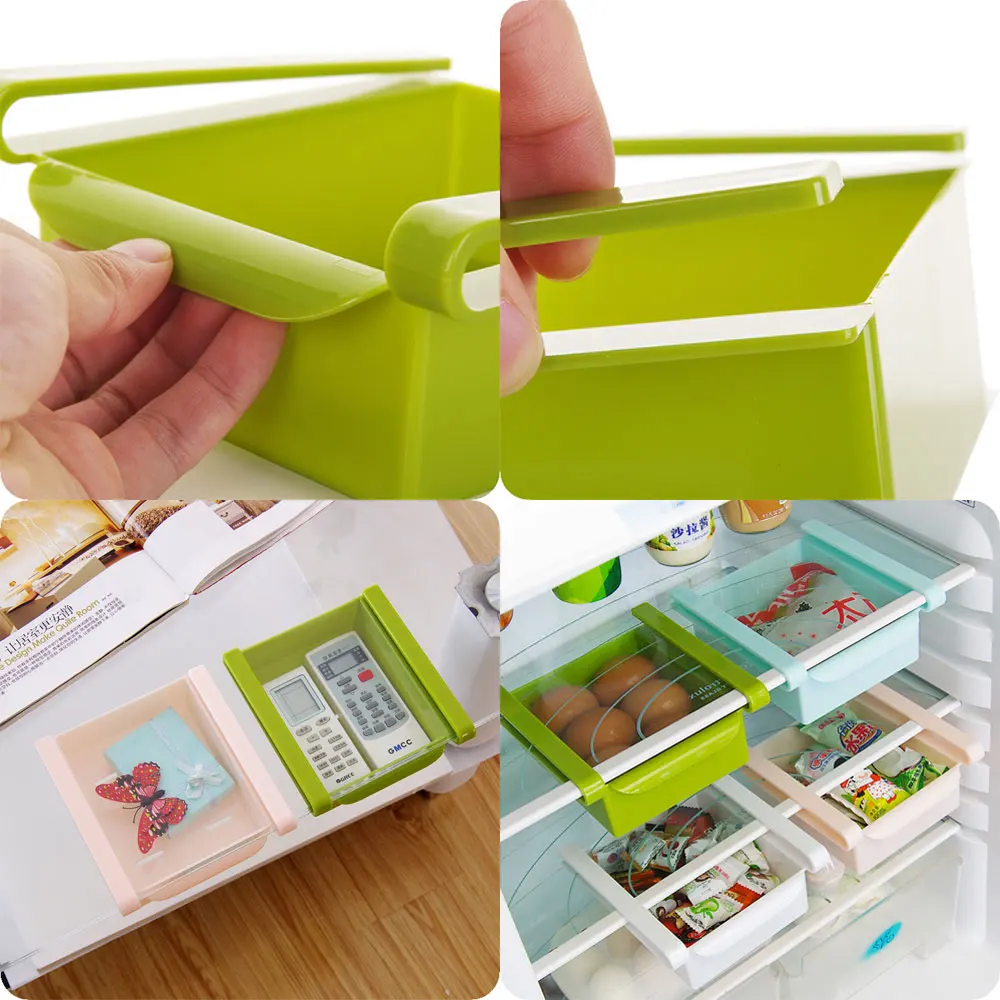 Slide Kitchen Fridge Freezer Space Saver Organizer Drawer Refrigerator Storage Box Rack Under Shelf Holder | Дом и сад