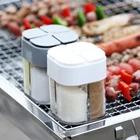 Банки для специй, 4 в 1, прозрачные, с 4 решетками