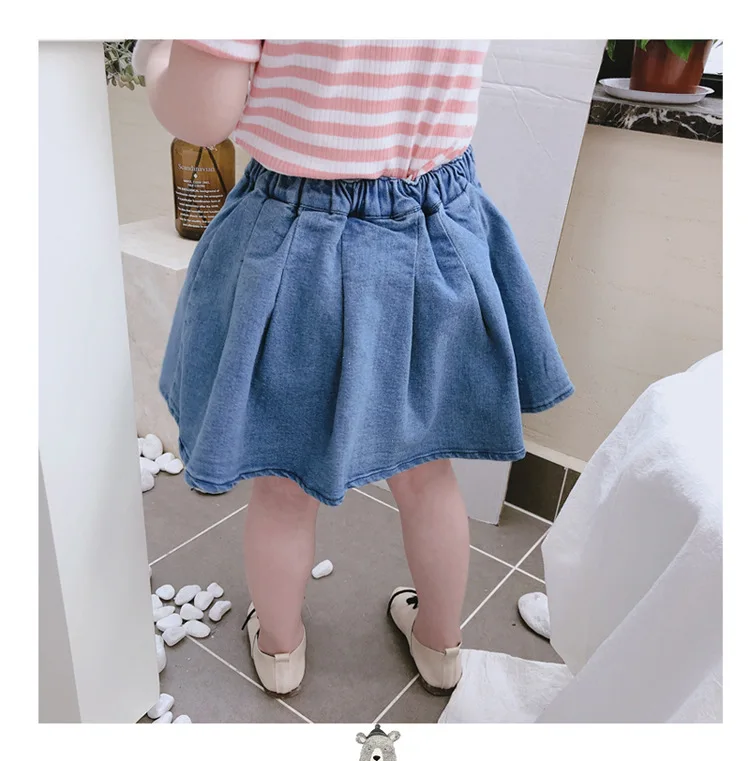 Джинсовая юбка для девочек летняя 2021 модная Милая Детская одежда джинсовая