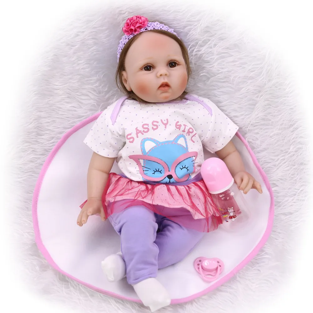 NPK Кукла reborn 2" 55 см, мягкая силиконовая Кукла Reborn для младенцев, игрушка для новорожденных, усеянные волосы, Детская кукла для девочек, bebe girl reborn bon