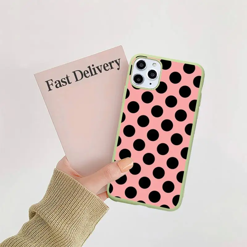 

Polka Dot Striped Heart Phone Case Candy Color for iPhone 11 12 mini pro XS MAX 8 7 6 6S Plus X 5S SE 2020 XR