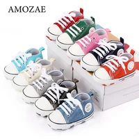 new baby canvas sneaker for newborn sport shoes for baby boys girls infant toddler soft bottom anti slip first walkers 0 18 m