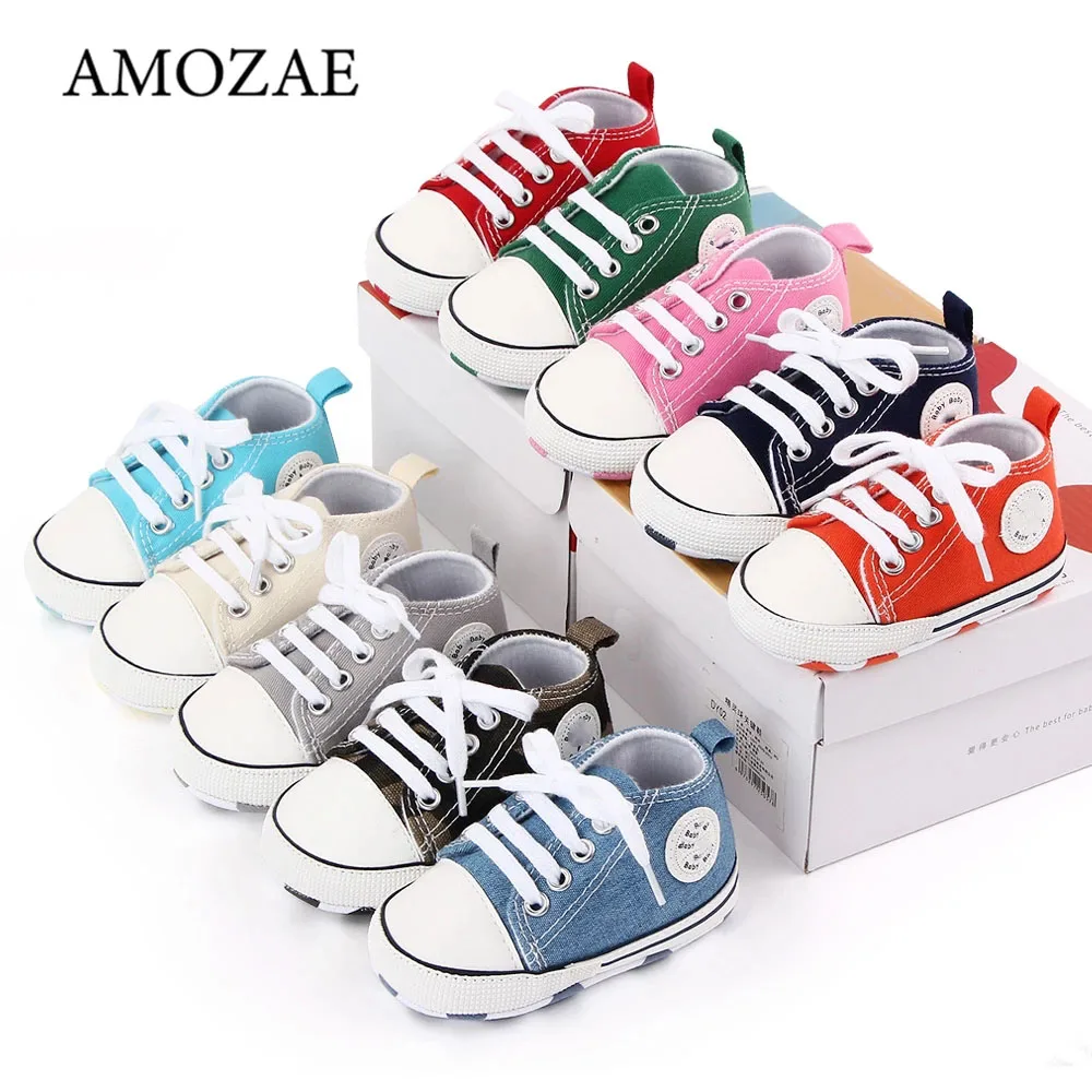 Новые Детские парусиновые кроссовки для новорожденных Спортивная обувь детей